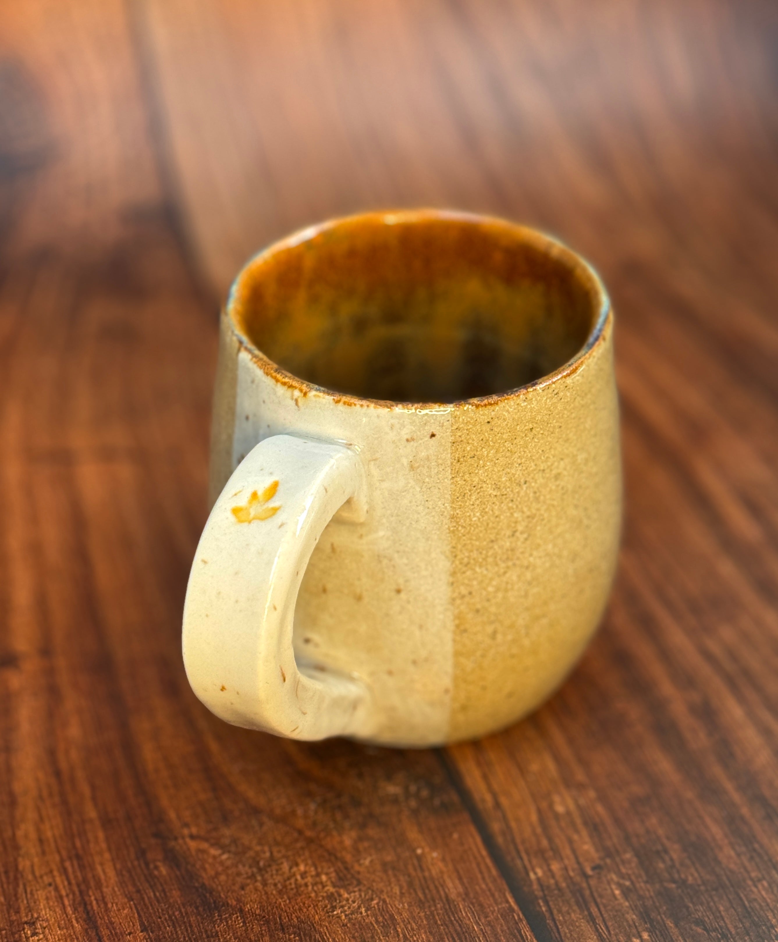 Warm Fall Leaf Handmade Mug (Stoneware)