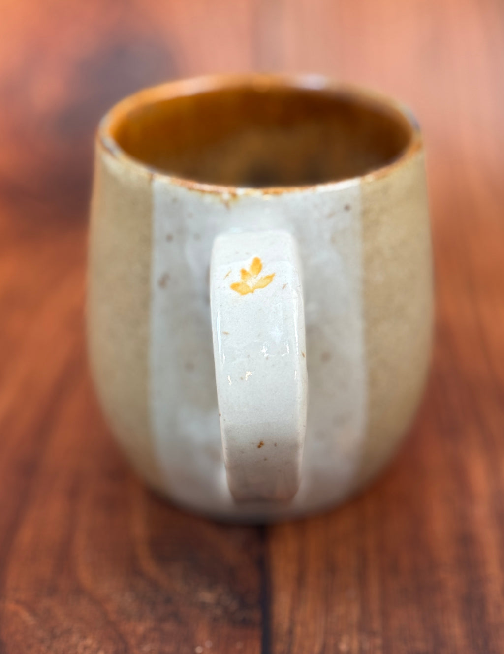 Warm Fall Leaf Handmade Mug (Stoneware)