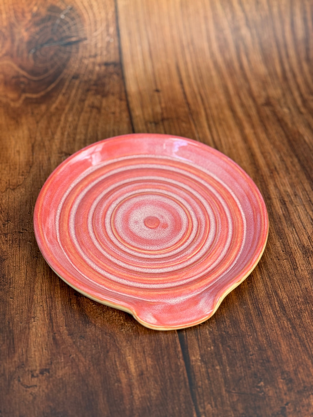 Dimensional Pink Handmade Spoon Rest (Stoneware)