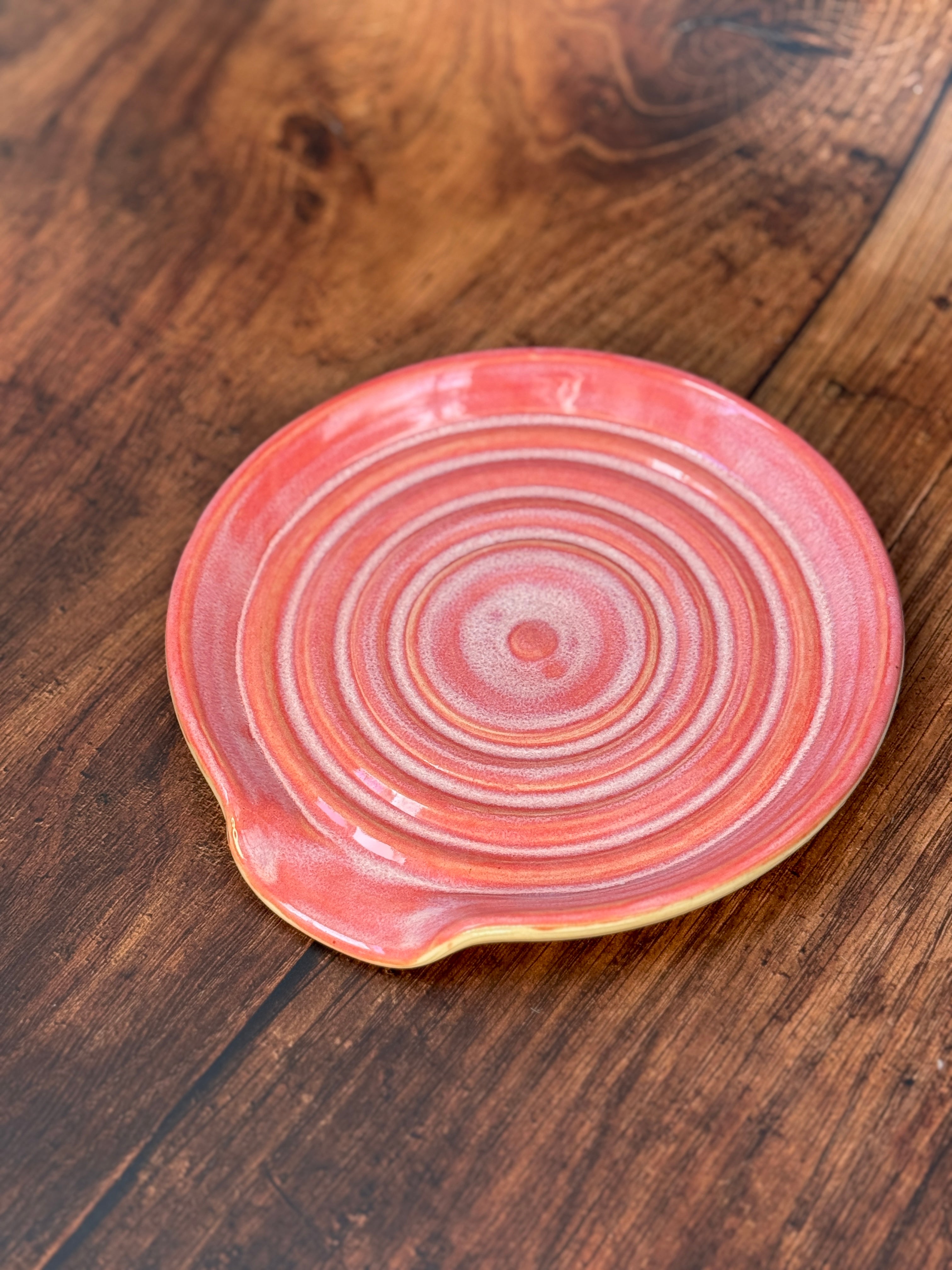 Dimensional Pink Handmade Spoon Rest (Stoneware)
