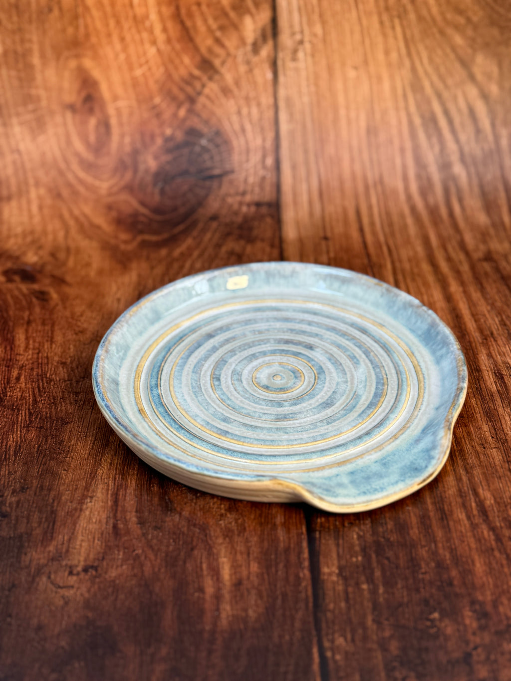 Light Blue Handmade Spoon Rest (Stoneware)