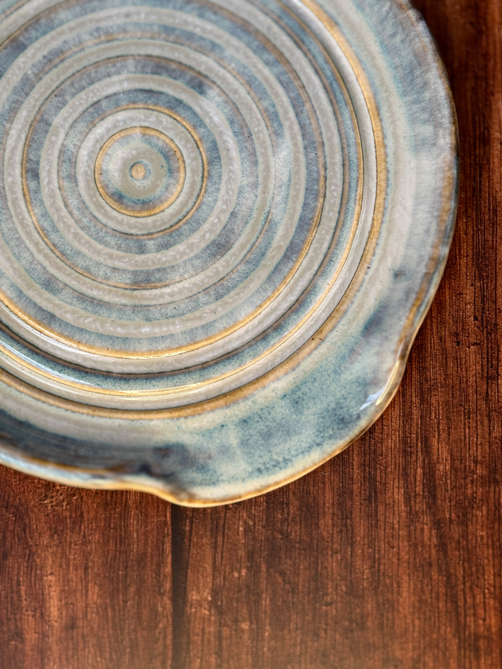 Light Blue Handmade Spoon Rest (Stoneware)
