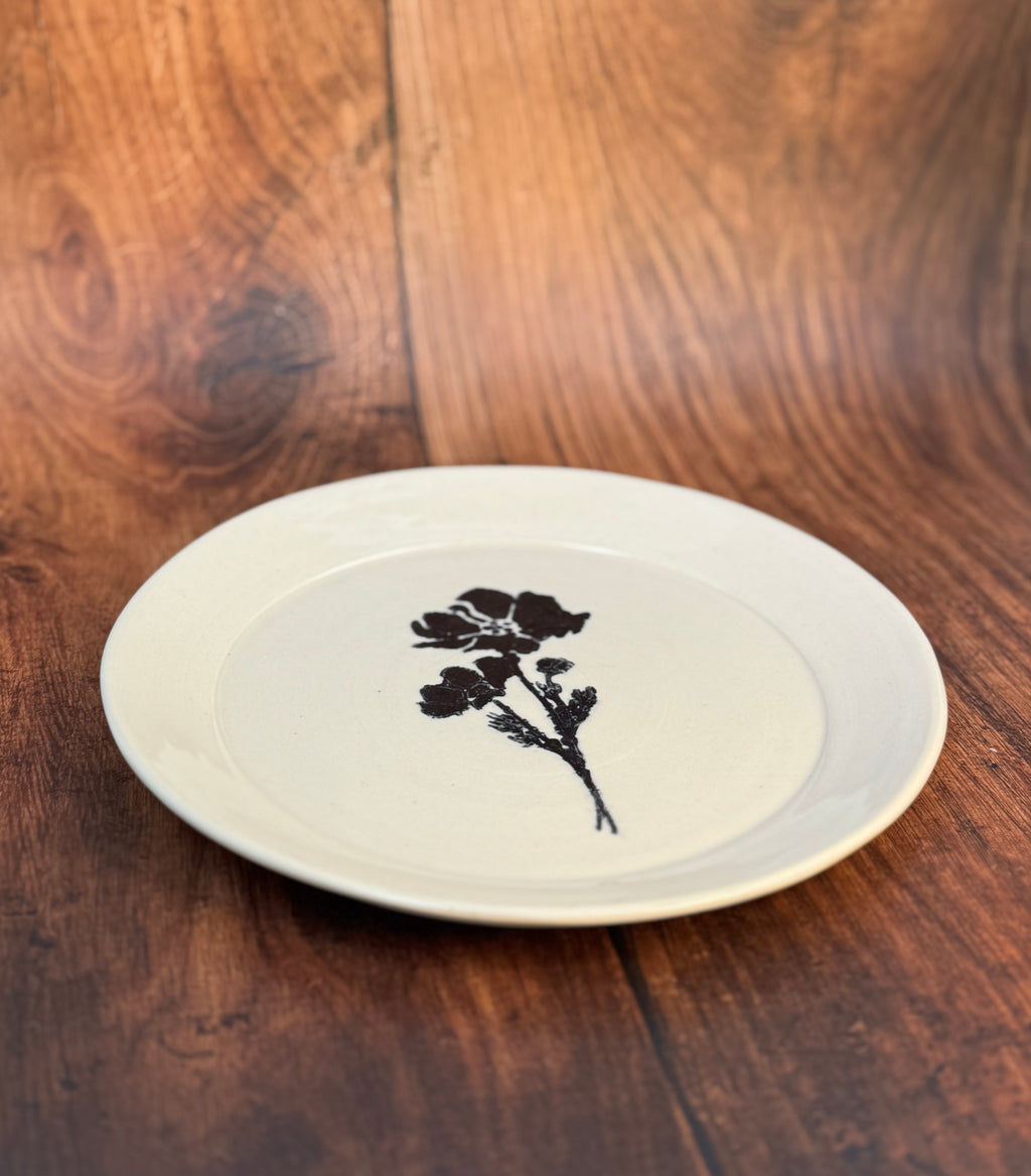Floral Handmade Dinner Plate (Stoneware)