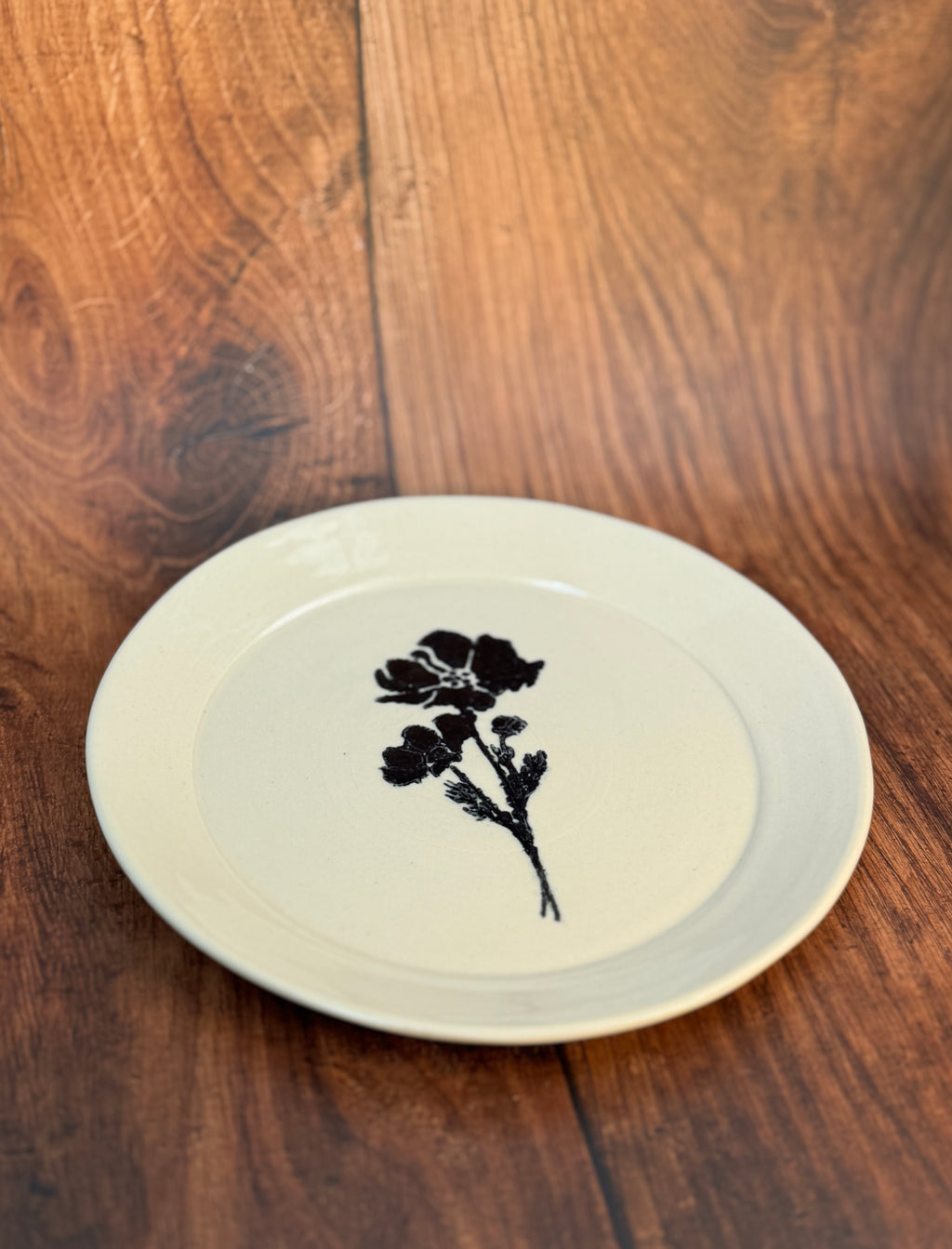 Floral Handmade Dinner Plate (Stoneware)