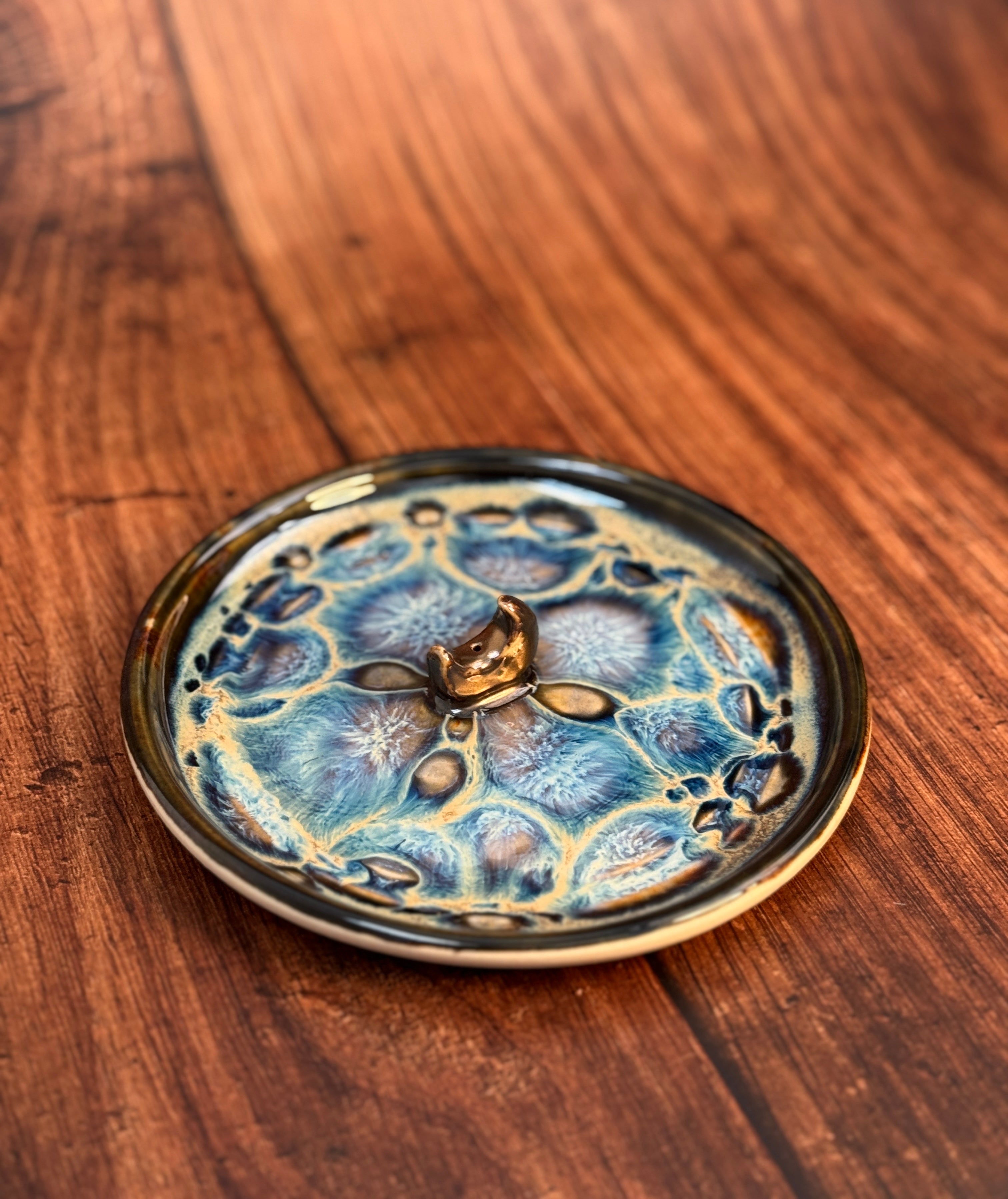 Kaleidoscope Glazed Incense Holder (Stoneware)