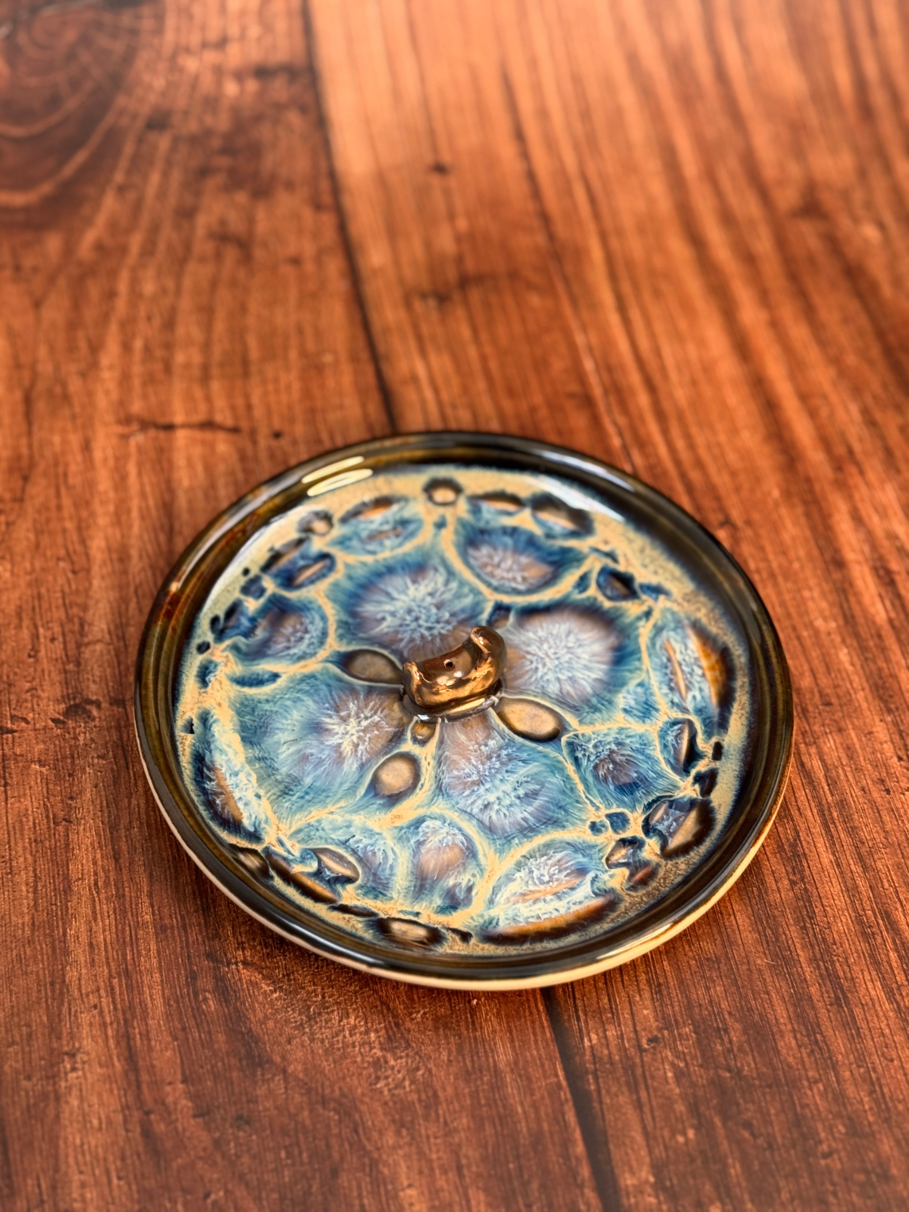 Kaleidoscope Glazed Incense Holder (Stoneware)