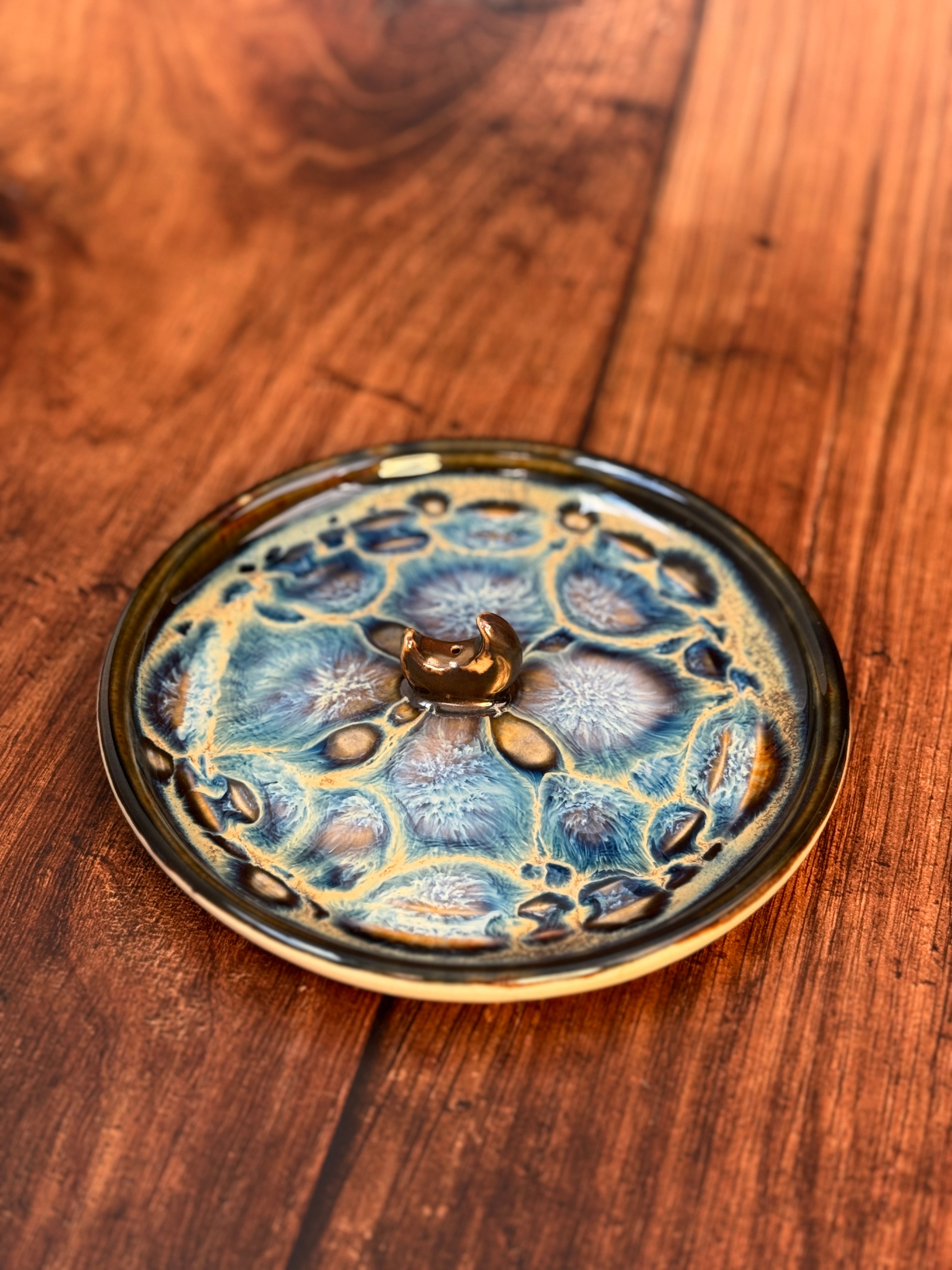 Kaleidoscope Glazed Incense Holder (Stoneware)