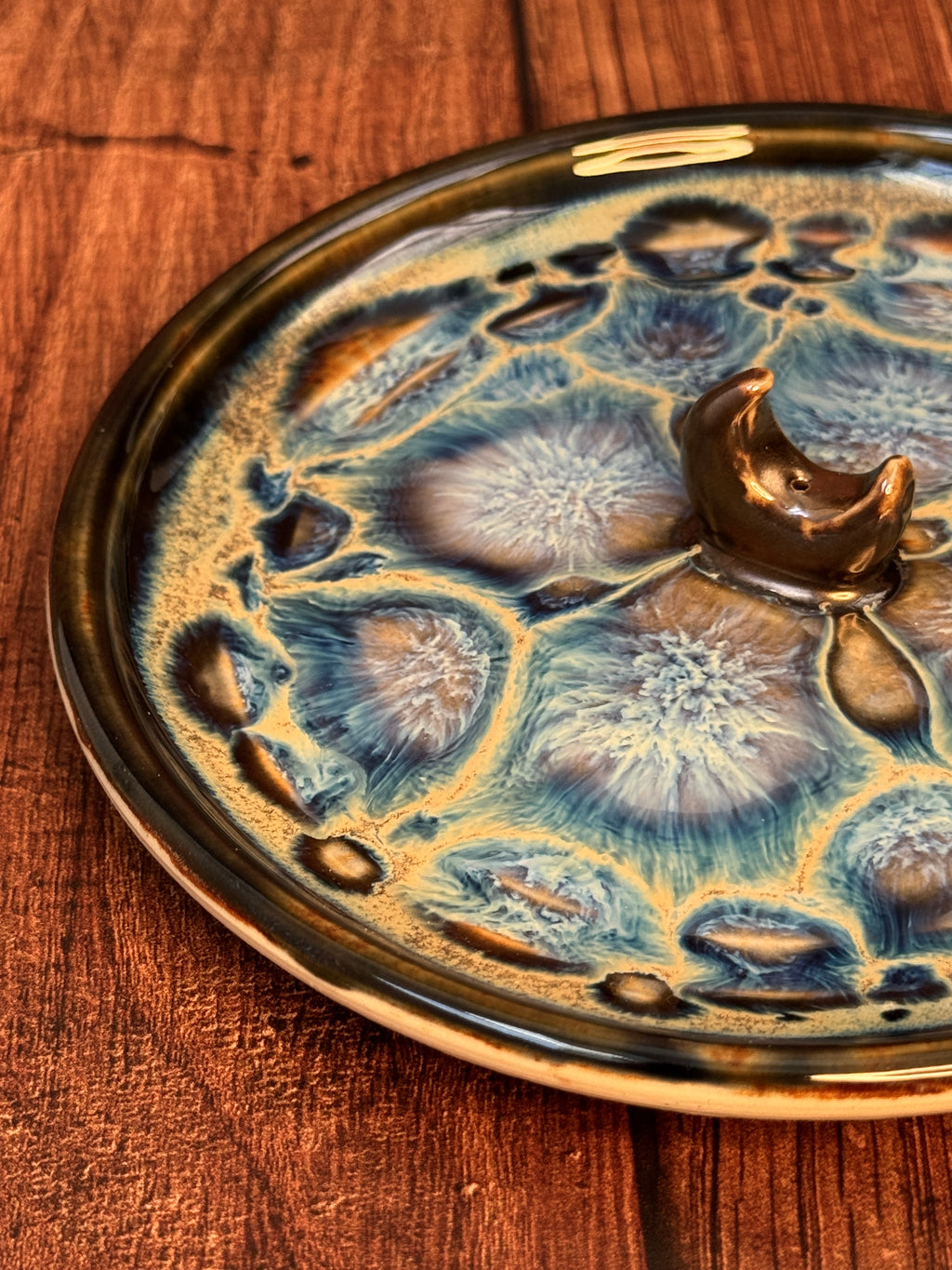 Kaleidoscope Glazed Incense Holder (Stoneware)