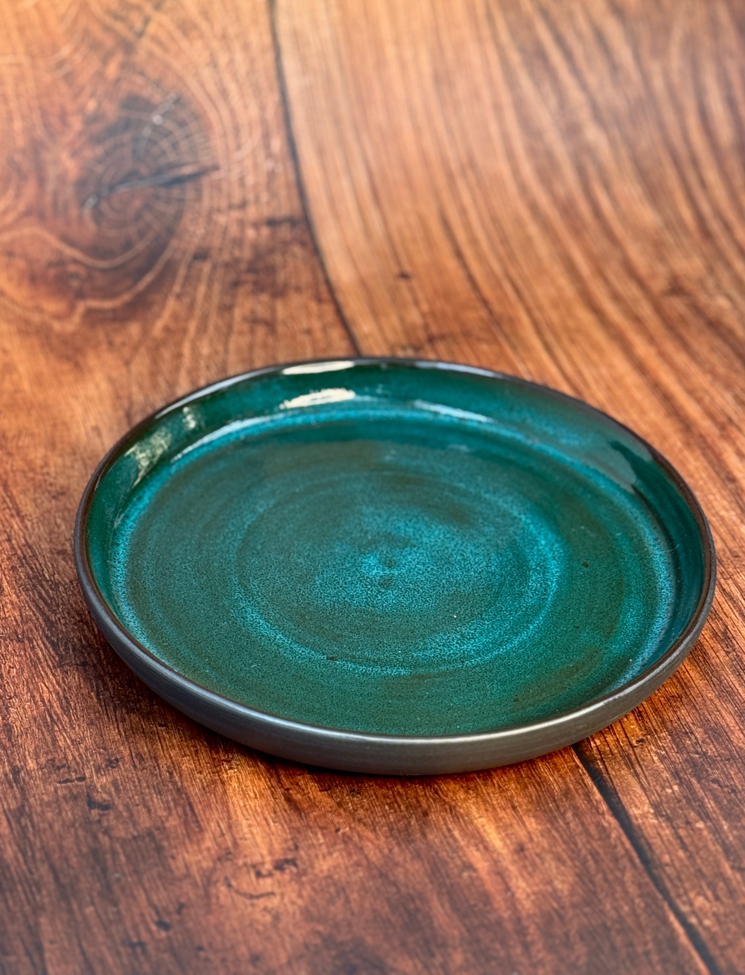 Deep Teal Handmade Small Plate (Stoneware)