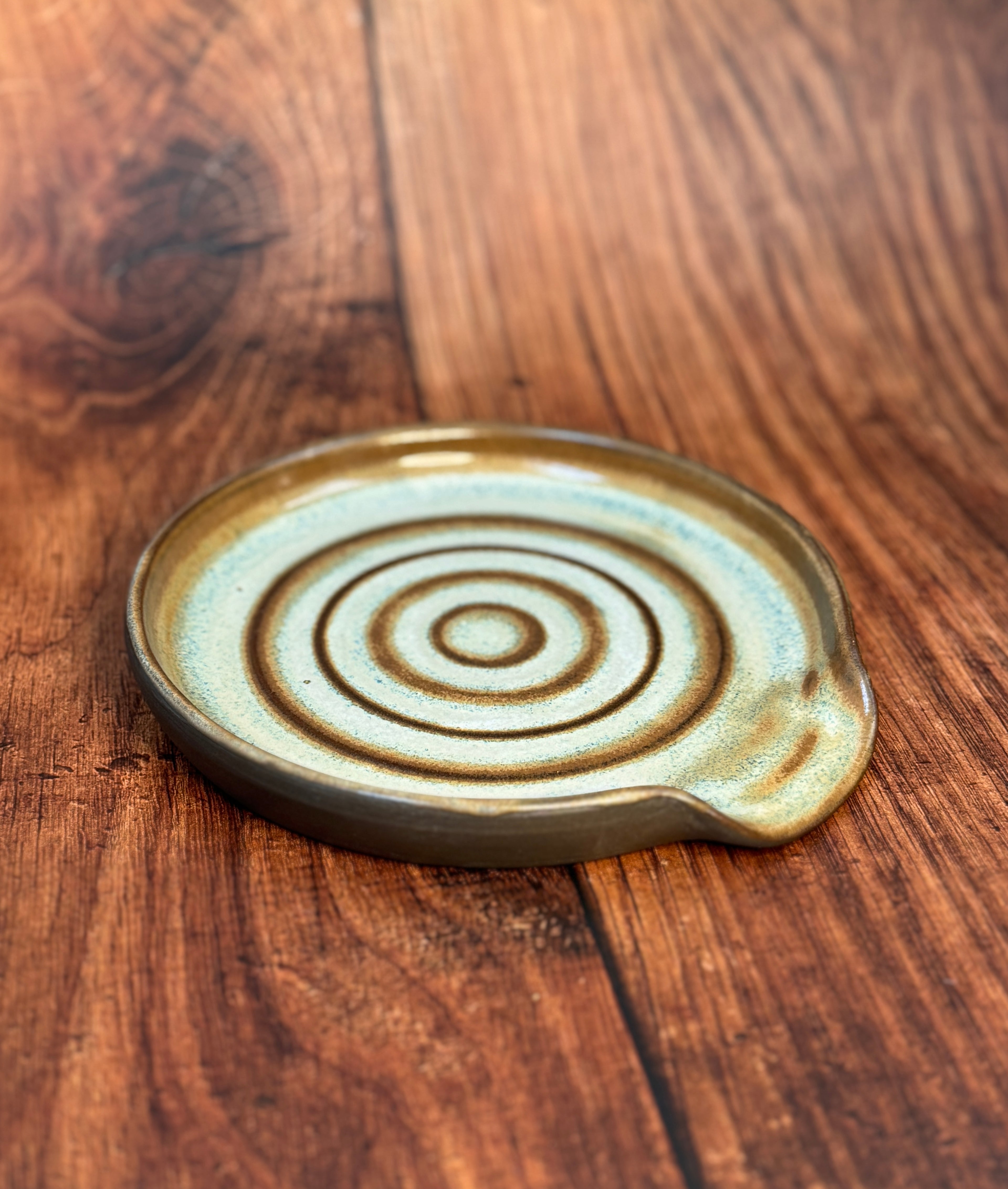 Earth Tone Handmade Spoon Rest (Stoneware)