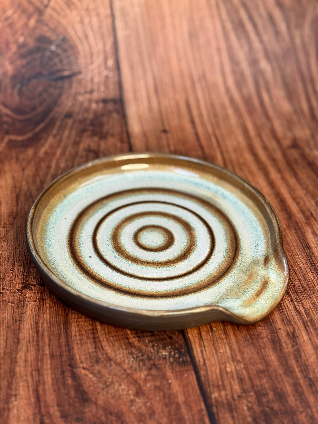 Earth Tone Handmade Spoon Rest (Stoneware)