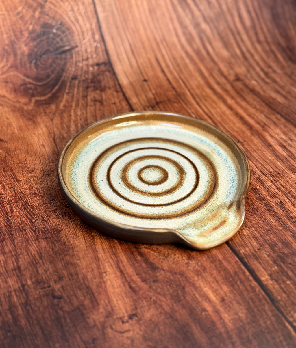 Earth Tone Handmade Spoon Rest (Stoneware)
