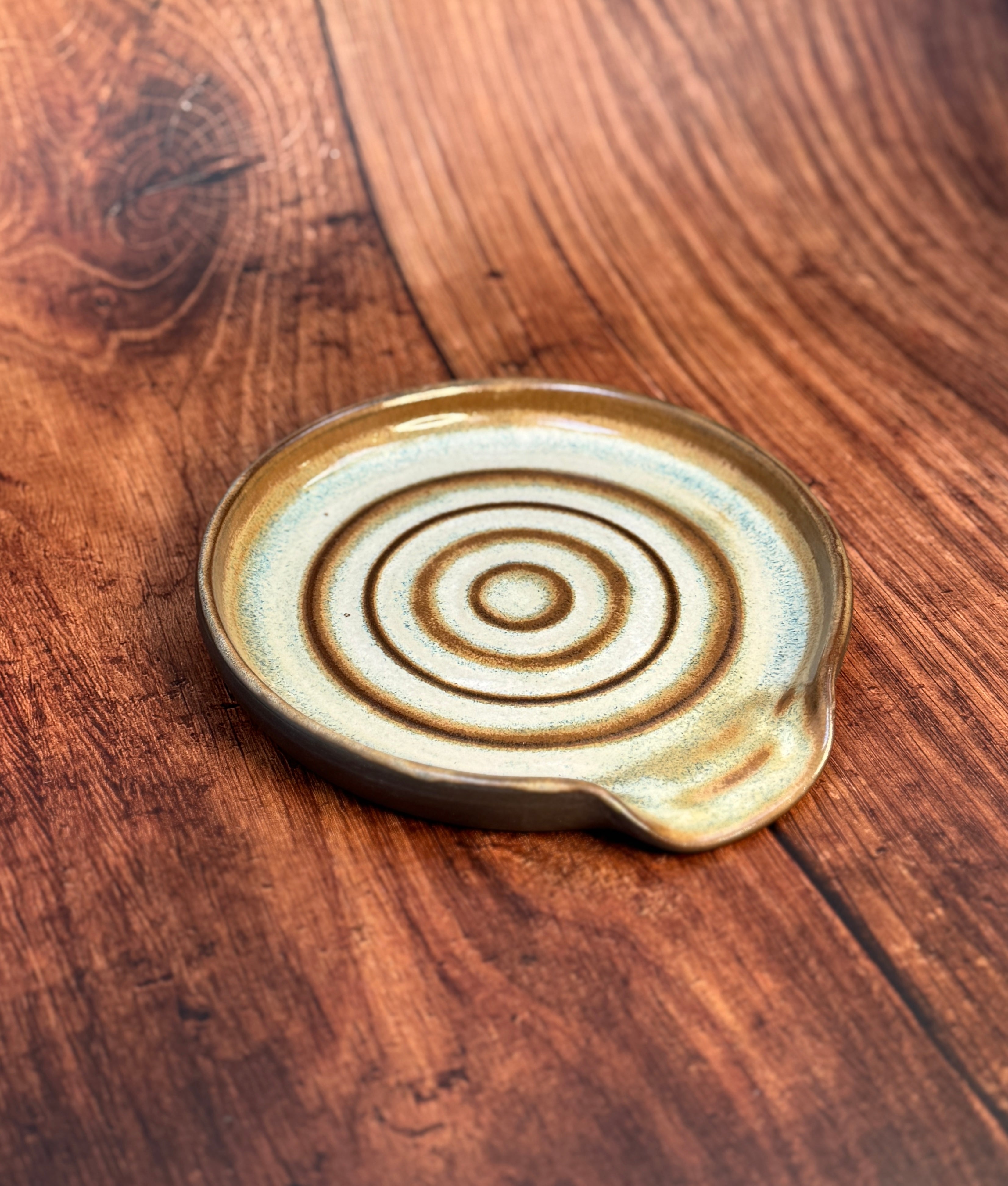 Earth Tone Handmade Spoon Rest (Stoneware)