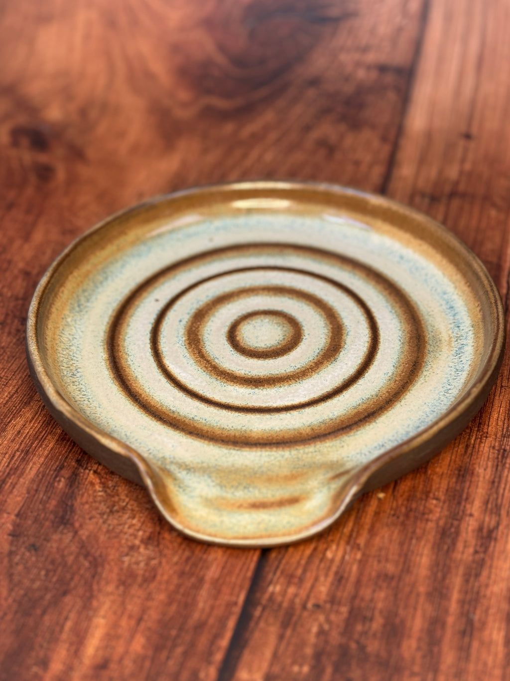 Earth Tone Handmade Spoon Rest (Stoneware)