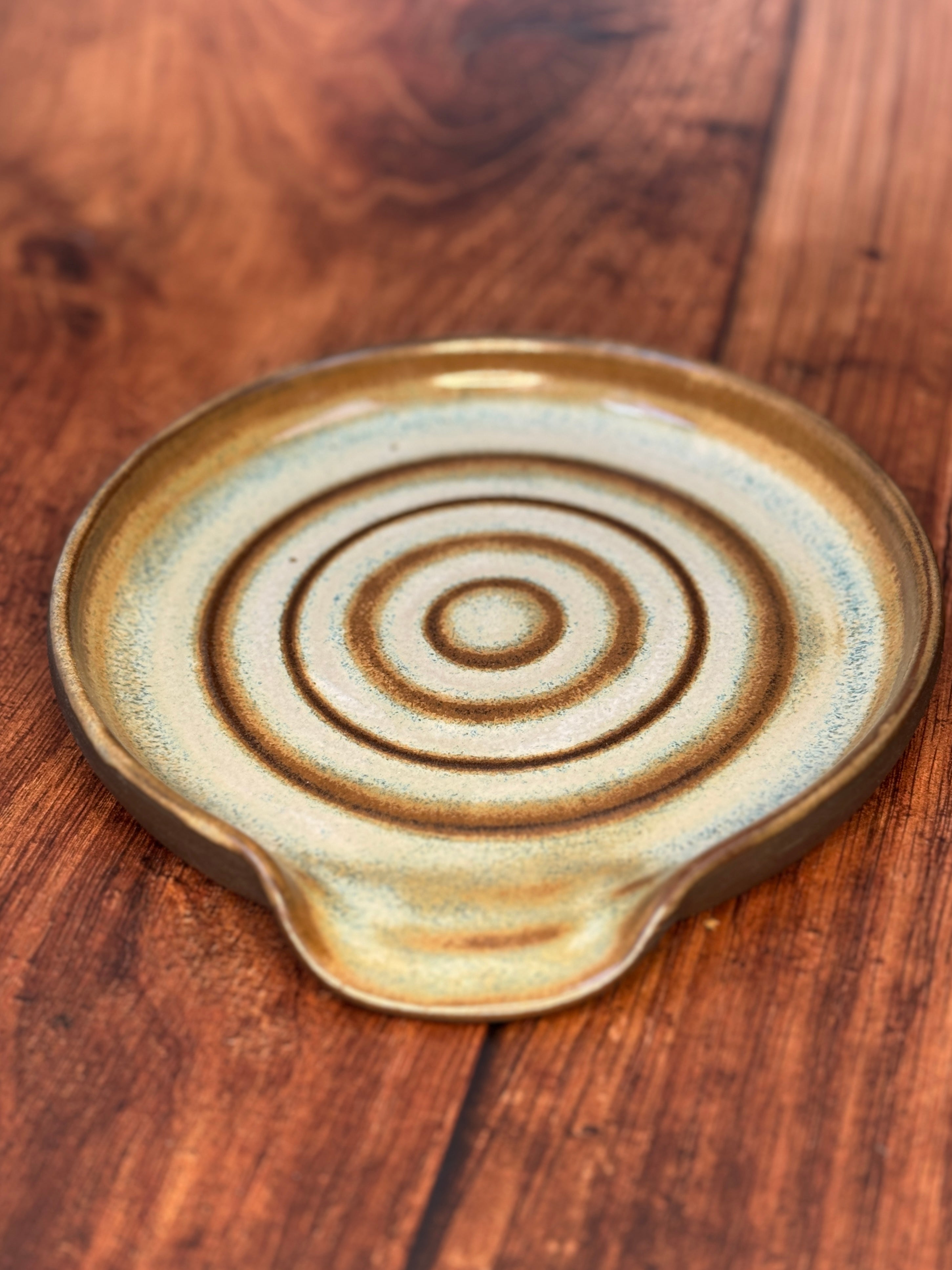 Earth Tone Handmade Spoon Rest (Stoneware)
