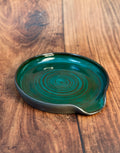 Dark Teal Handmade Spoon Rest (Stoneware)