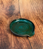 Dark Teal Handmade Spoon Rest (Stoneware)