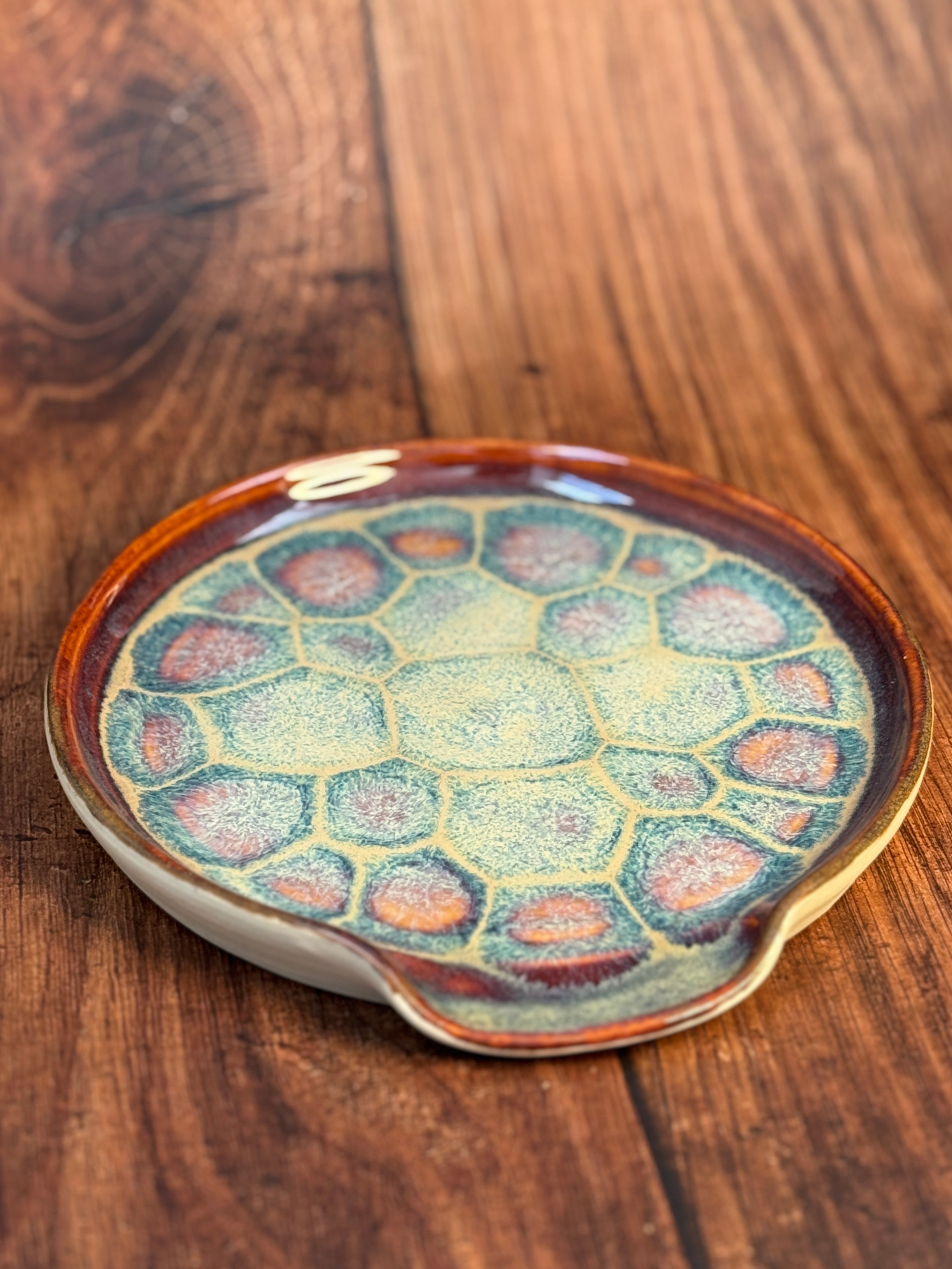 Multi-Colored Handmade Spoon Rest (Stoneware)