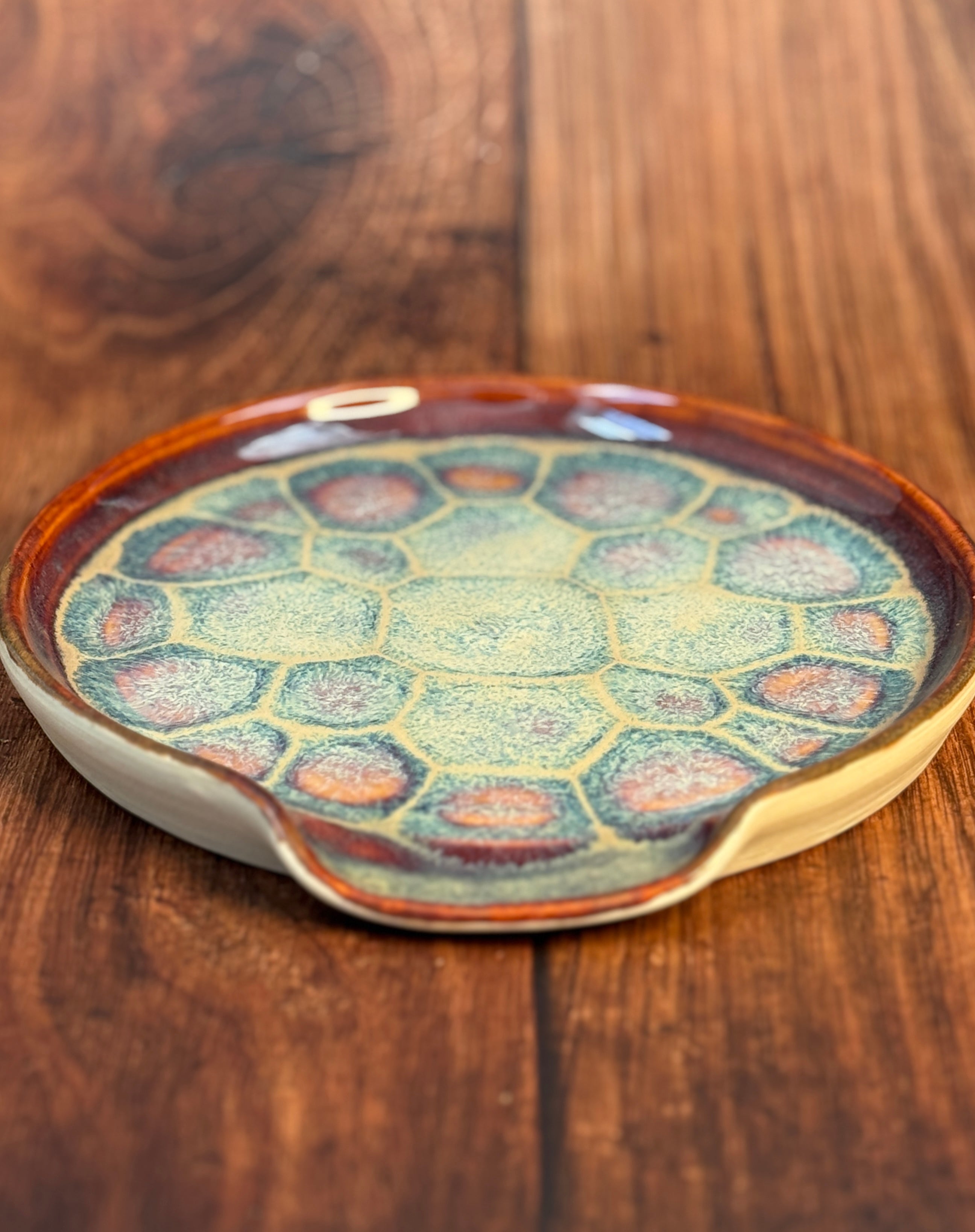 Multi-Colored Handmade Spoon Rest (Stoneware)