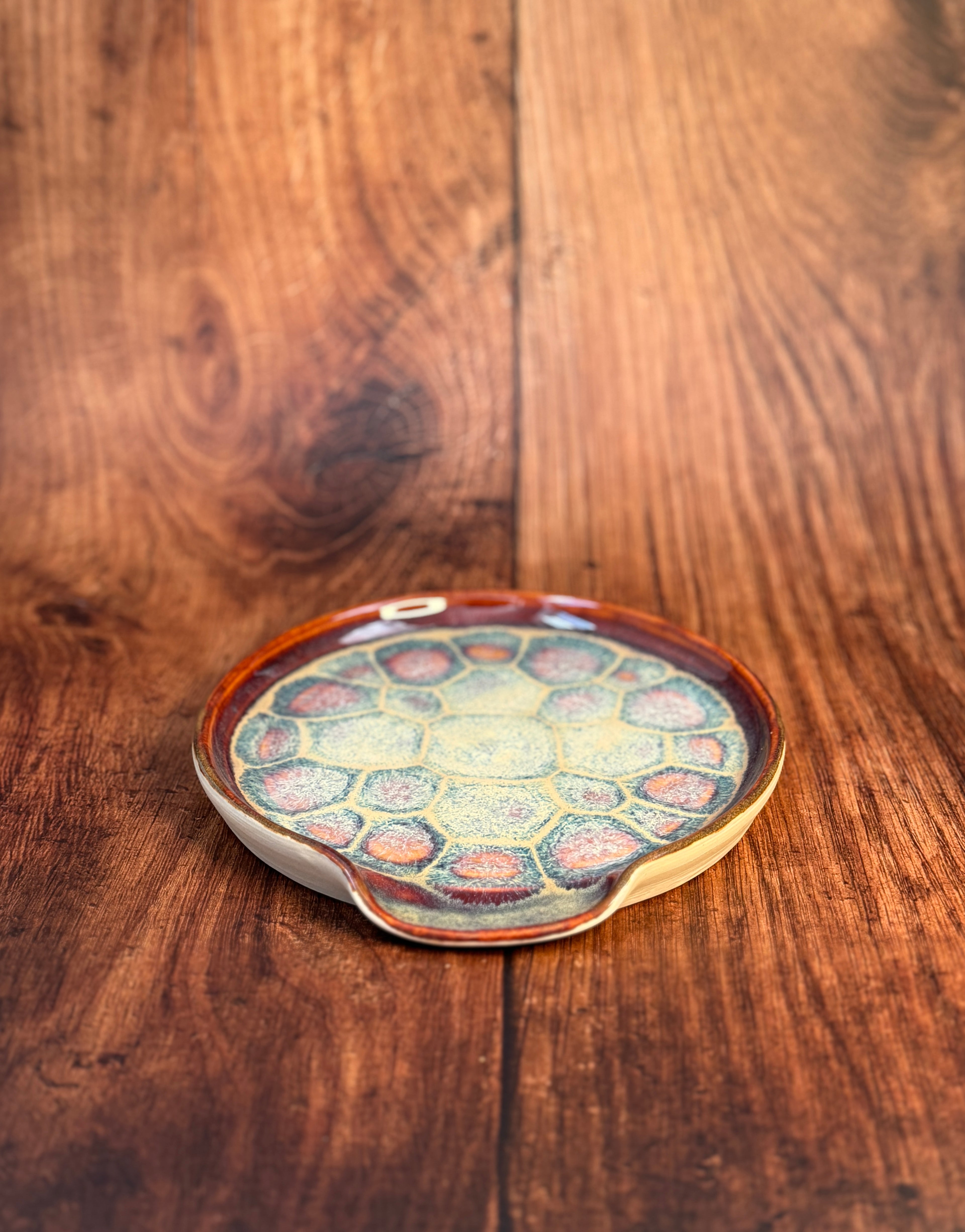 Multi-Colored Handmade Spoon Rest (Stoneware)