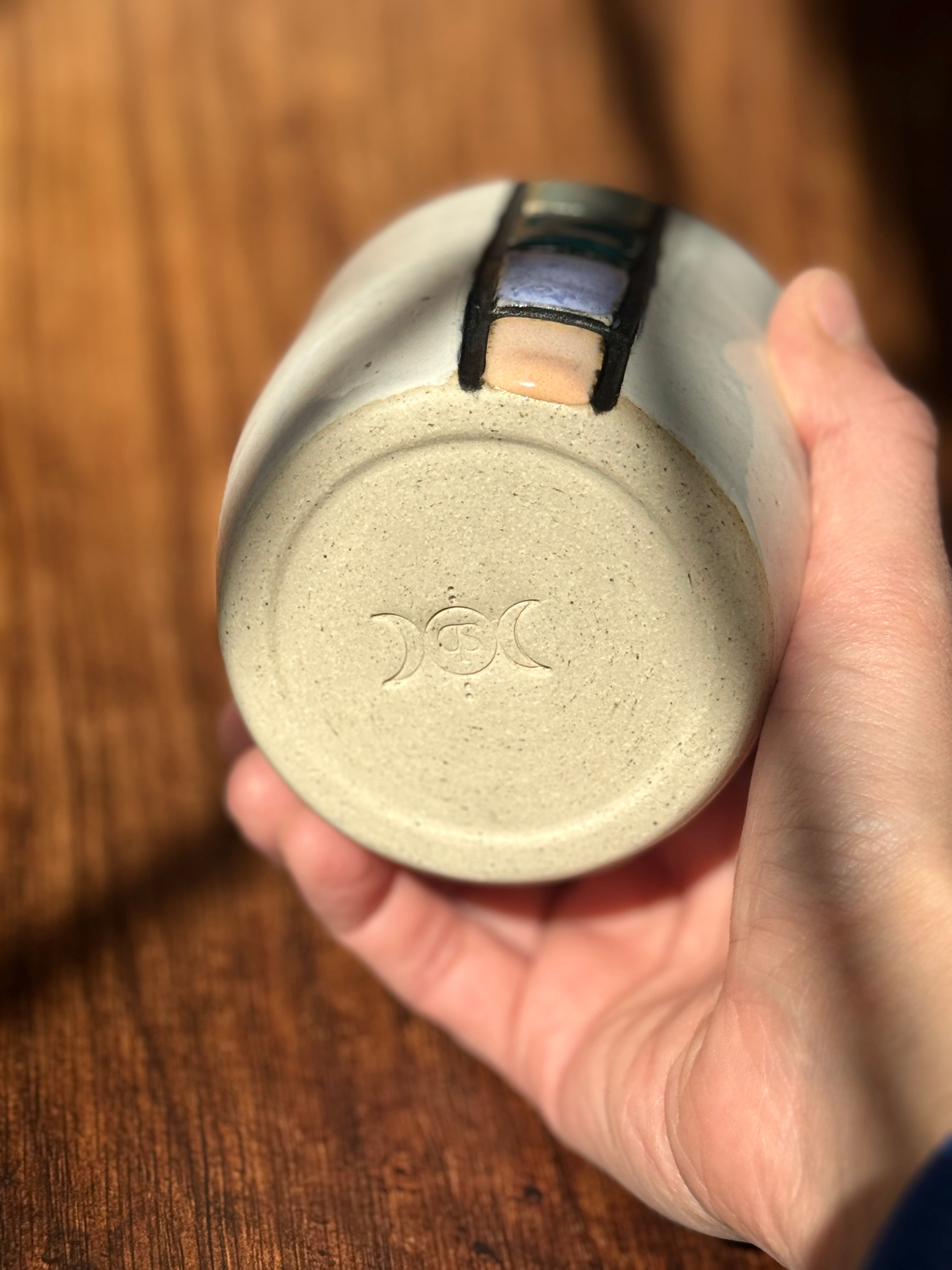 Color Block Handmade Ceramic Cup (Stoneware)