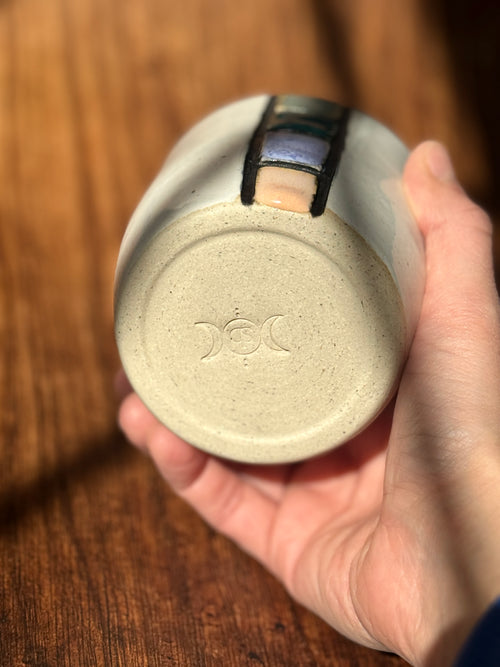 Color Block Handmade Ceramic Cup (Stoneware)