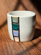Color Block Handmade Ceramic Cup (Stoneware)