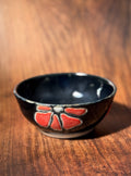 Carved Floral Handmade Ceramic Bowl (Stoneware)
