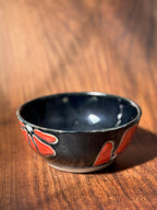 Carved Floral Handmade Ceramic Bowl (Stoneware)