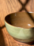 Sage Green Handmade Serving Bowl with Sun Detail (Stoneware)