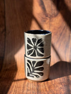 Graphic Handmade Ceramic Espresso Cup Set (Stoneware, Set of 2)