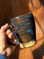 “Save the Planet Eat the Rich” Handmade Ceramic Mug (Stoneware)