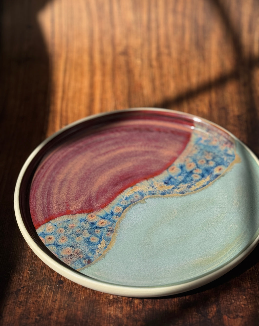 Two-Tone Handmade Ceramic Plate (Stoneware)
