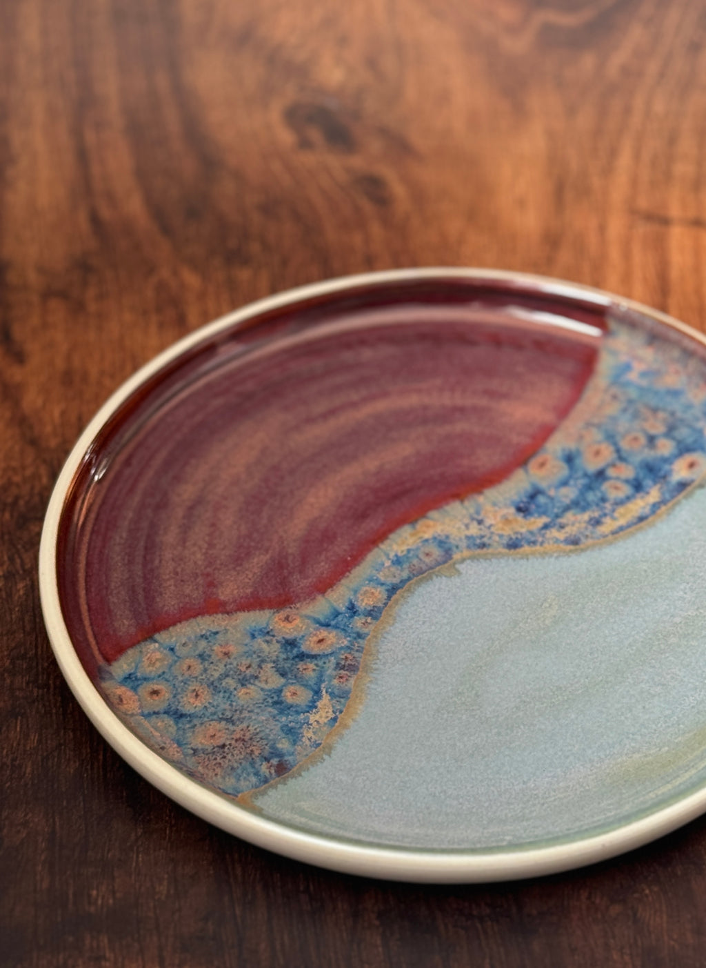 Two-Tone Handmade Ceramic Plate (Stoneware)