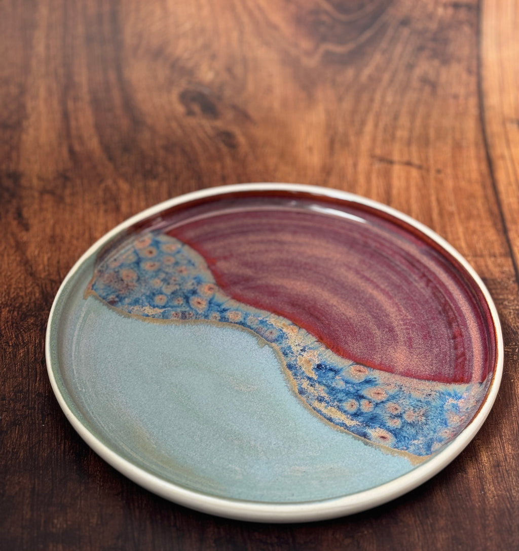 Two-Tone Handmade Ceramic Plate (Stoneware)