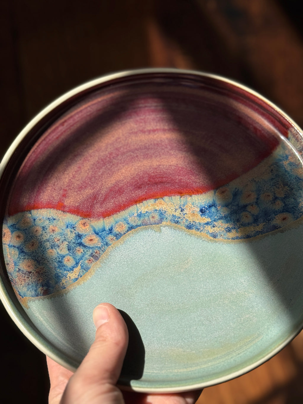 Two-Tone Handmade Ceramic Plate (Stoneware)