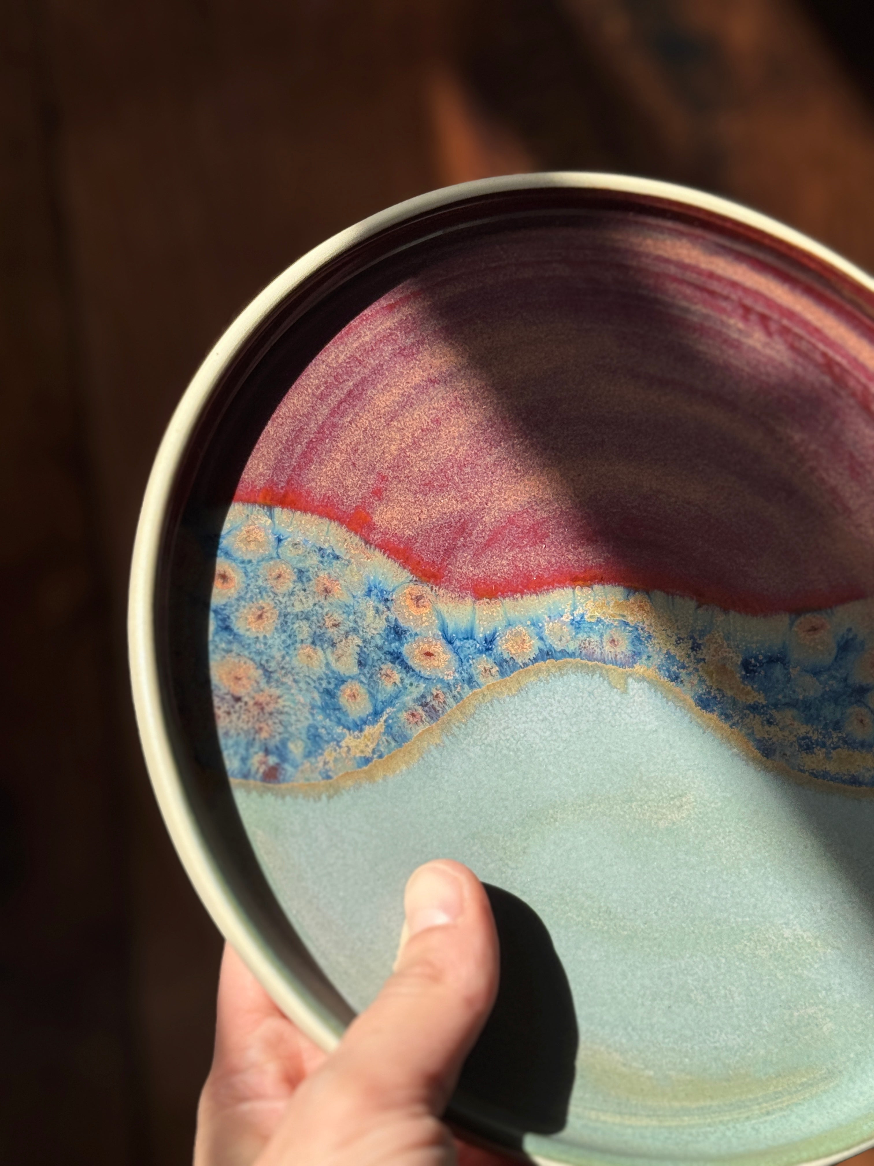 Two-Tone Handmade Ceramic Plate (Stoneware)