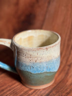 Yellow and Teal Handmade Ceramic Mug (Stoneware)