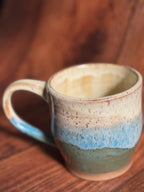 Yellow and Teal Handmade Ceramic Mug (Stoneware)