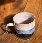 Pink and Black Handmade Ceramic Mug (Reclaimed Clay, Stoneware)