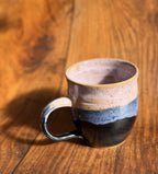 Pink and Black Handmade Ceramic Mug (Reclaimed Clay, Stoneware)