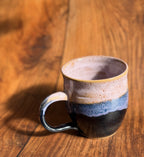 Pink and Black Handmade Ceramic Mug (Reclaimed Clay, Stoneware)