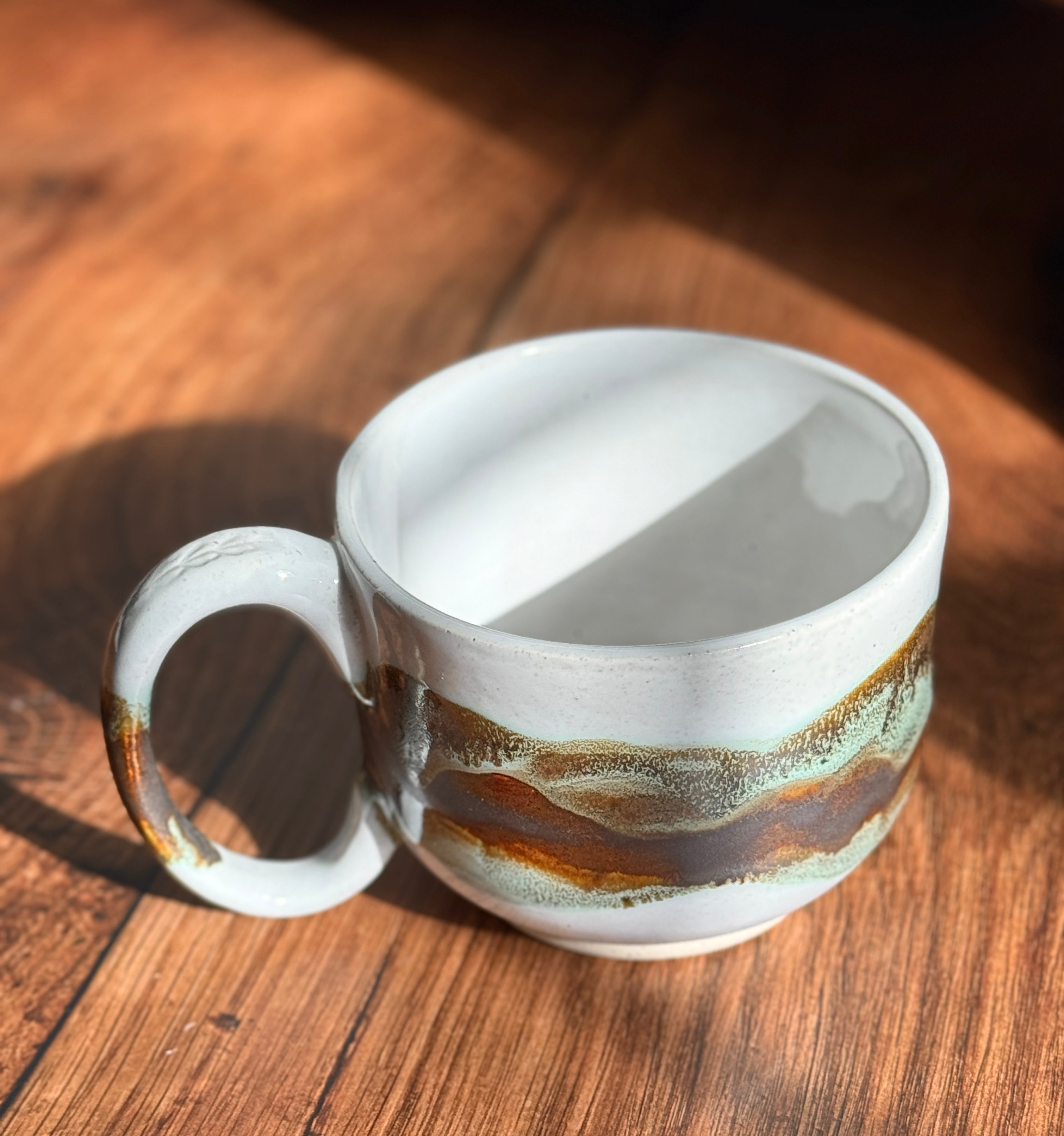 Handmade Ceramic Mug with Matte and Gloss Glaze (Stoneware)