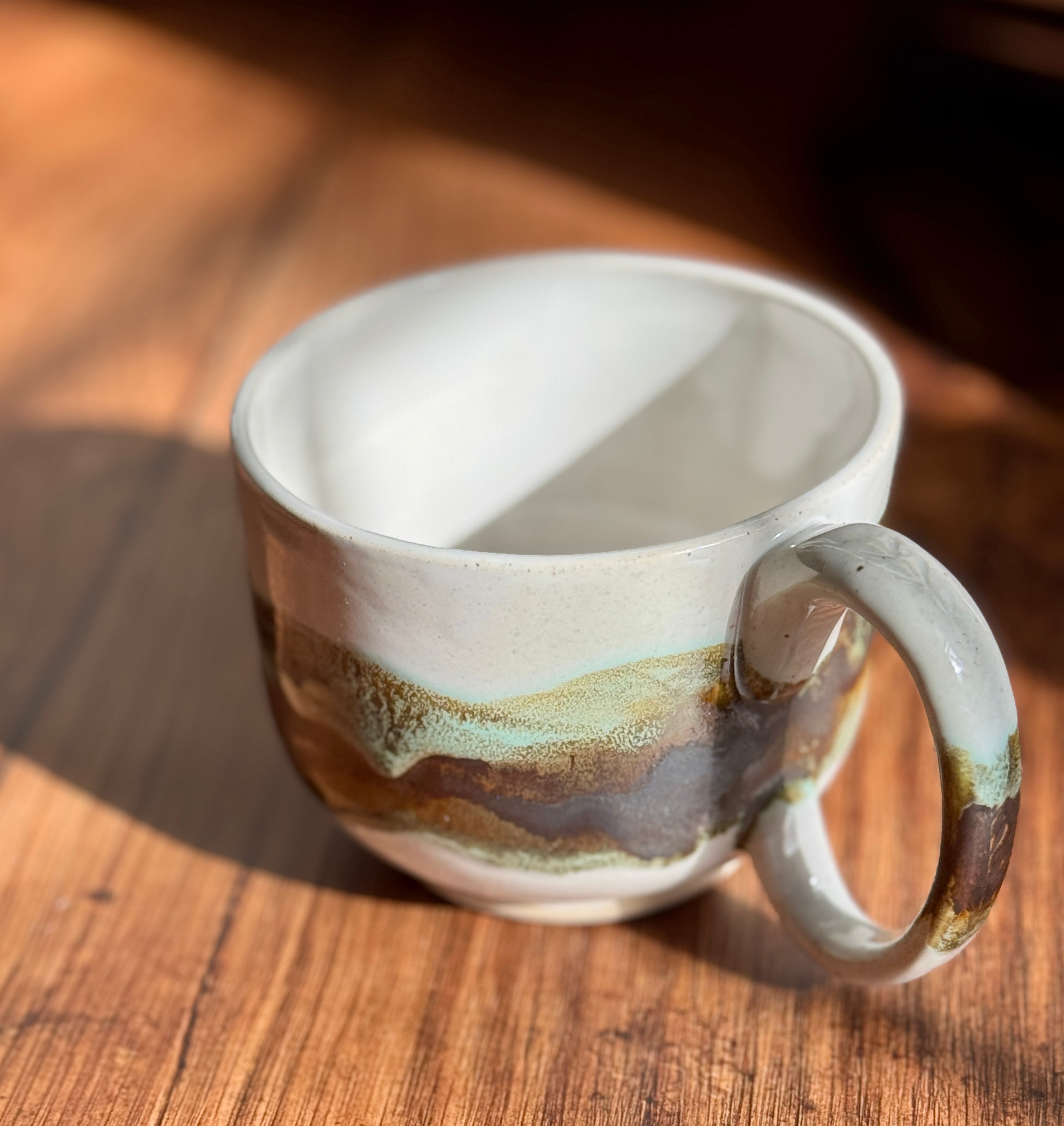 Handmade Ceramic Mug with Matte and Gloss Glaze (Stoneware)