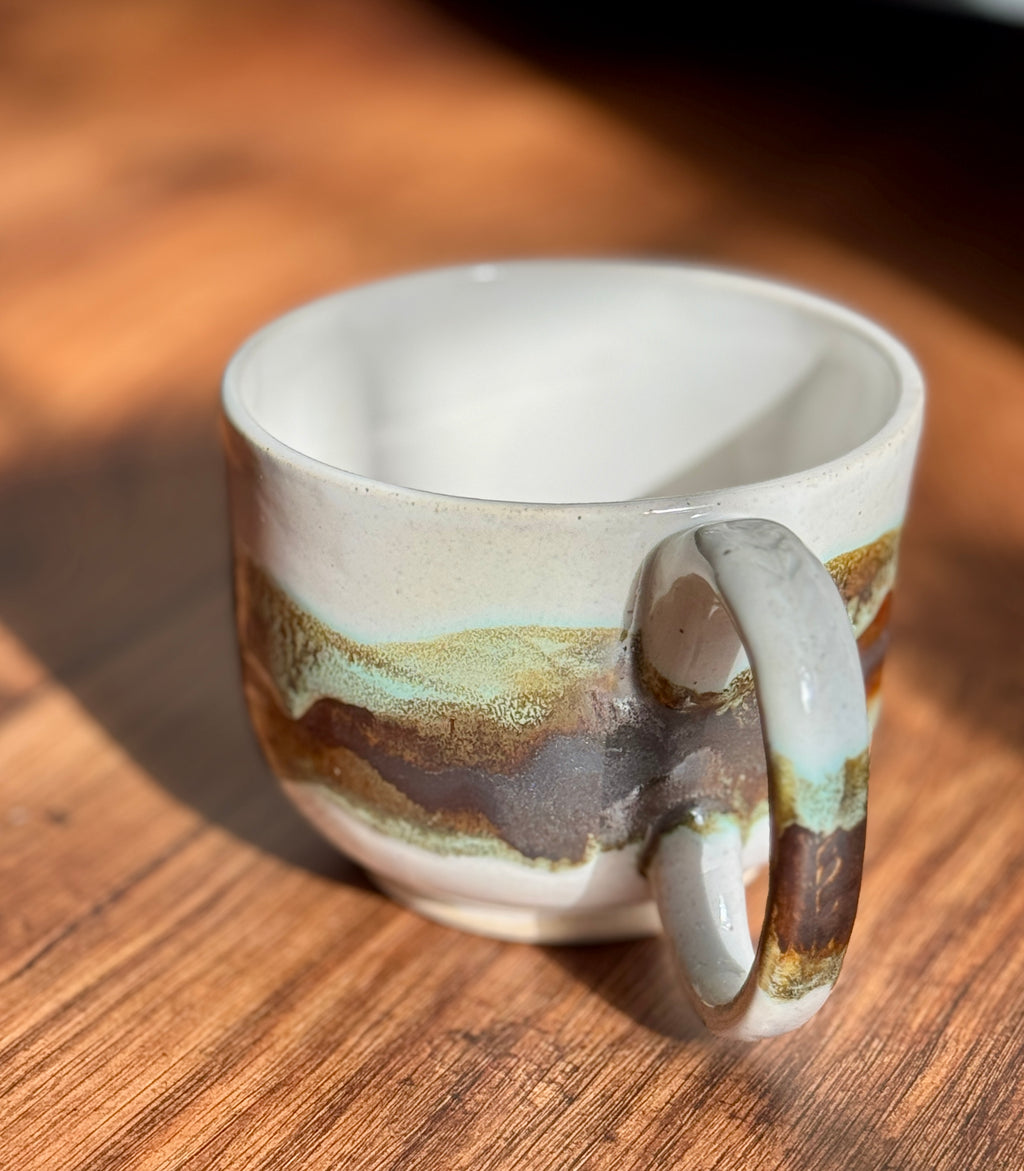 Handmade Ceramic Mug with Matte and Gloss Glaze (Stoneware)