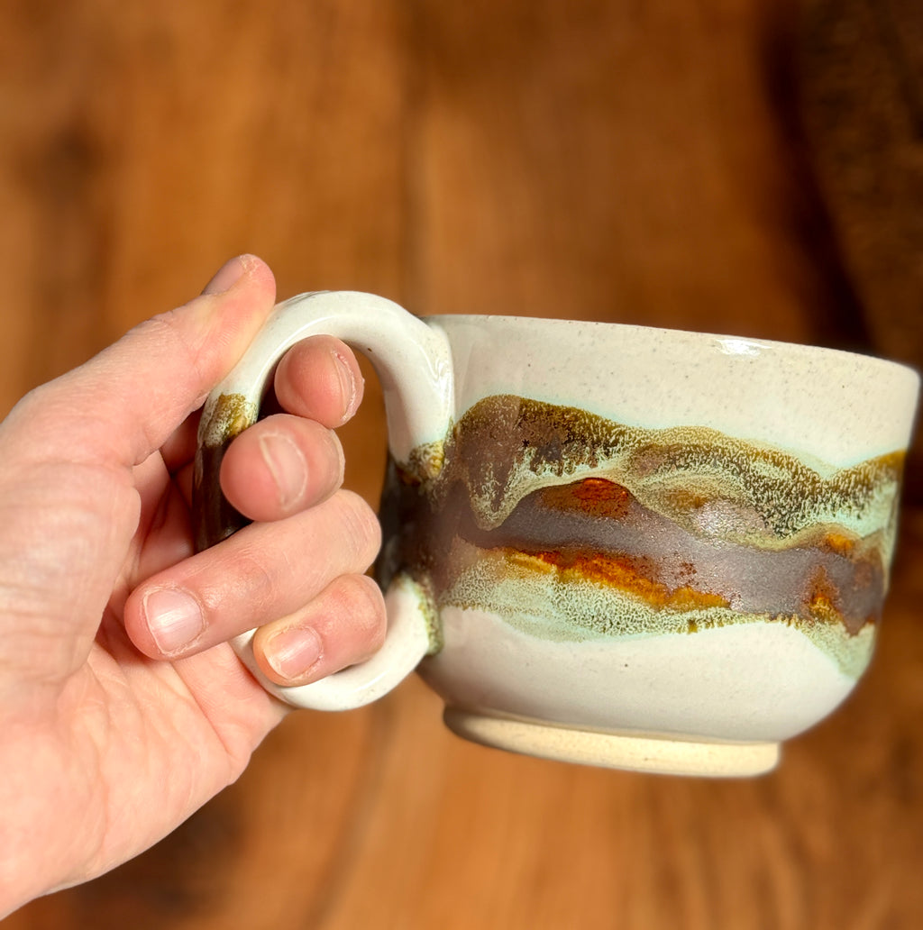 Handmade Ceramic Mug with Matte and Gloss Glaze (Stoneware)