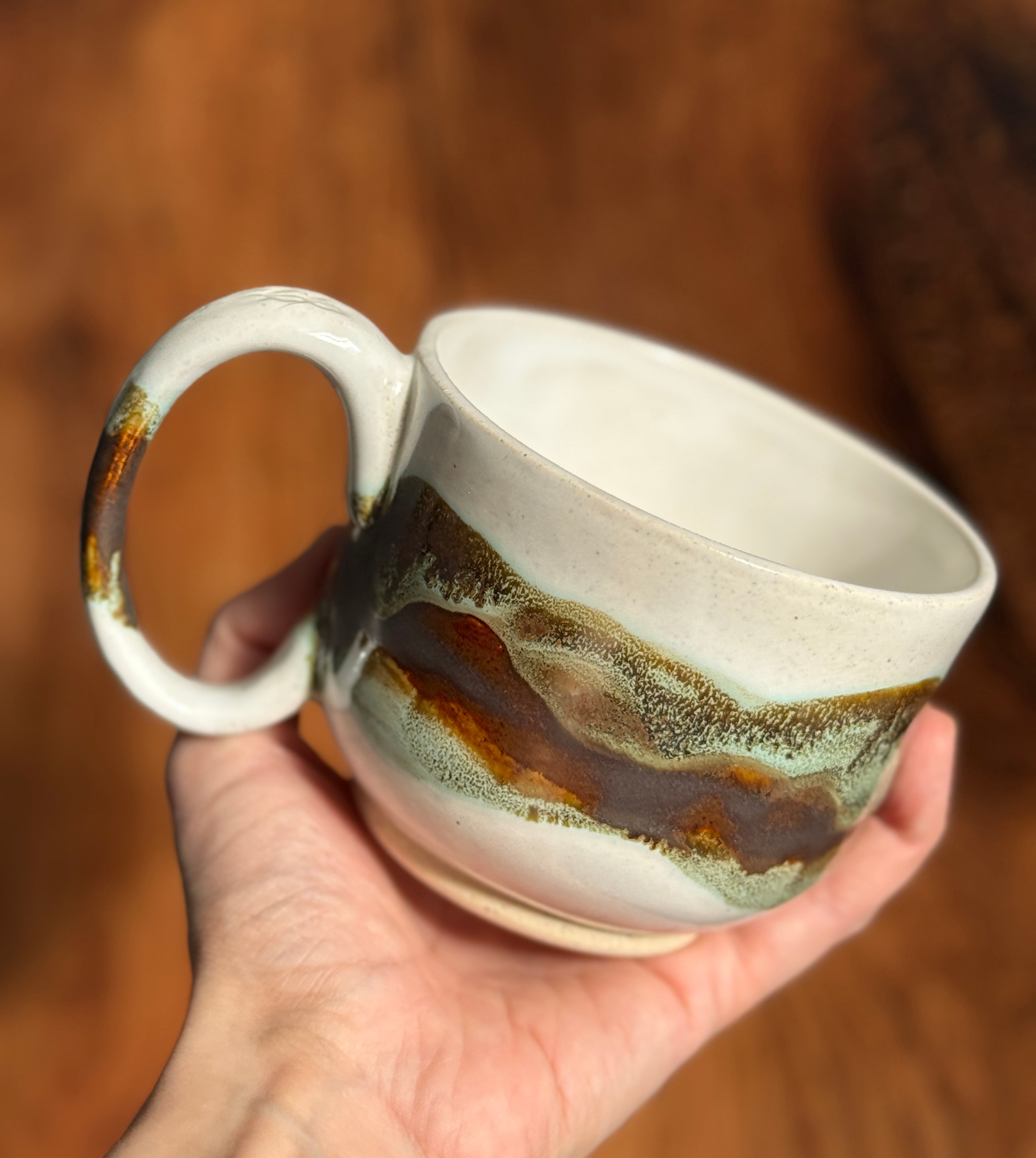 Handmade Ceramic Mug with Matte and Gloss Glaze (Stoneware)