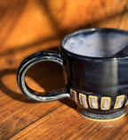 Black and Amethyst Purple Handmade Ceramic Mug (Stoneware)