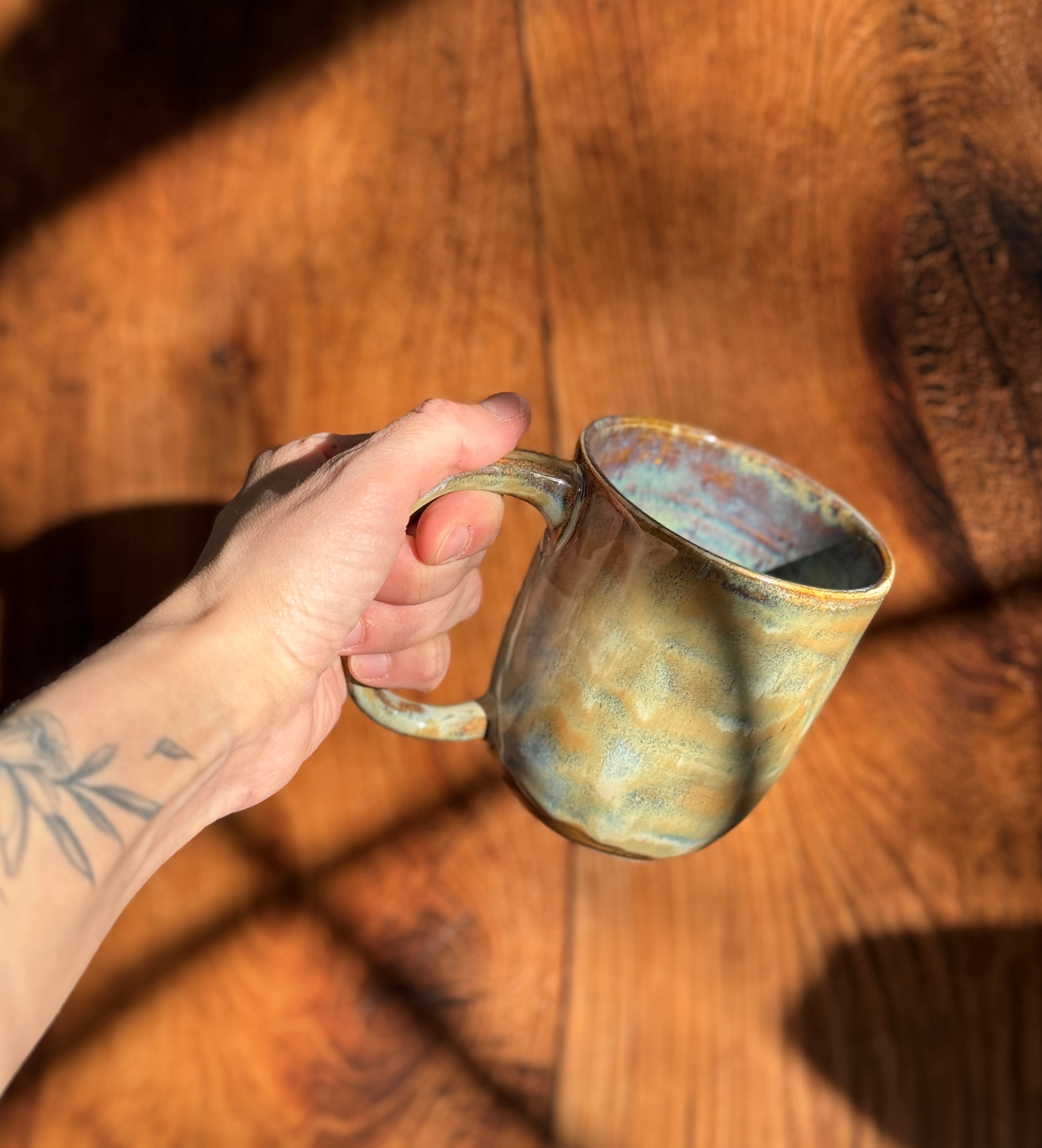 Earth Tone Handmade Ceramic Mug (Stoneware)