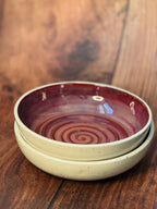 Deep Pink Handmade Dinner Bowls – Set of 2 (Stoneware)